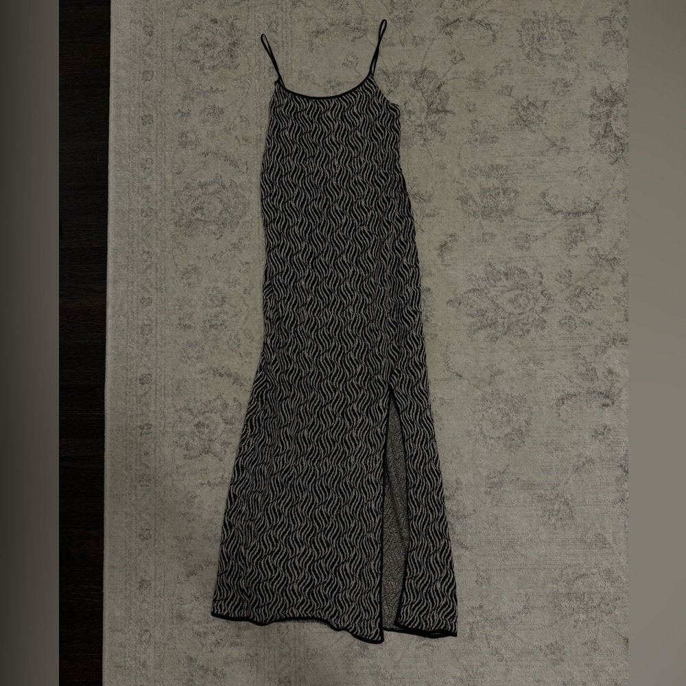 Mango Zebra Print Sparkle Thread Maxi Dress